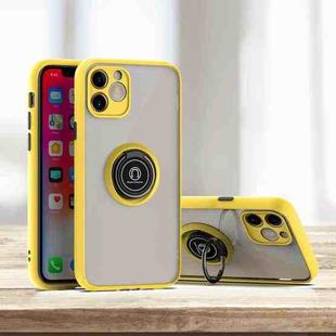 For iPhone 11 Pro Q Shadow 1 Generation Series TPU + PC Protective Case with 360 Degrees Rotate Ring Holder(Yellow)