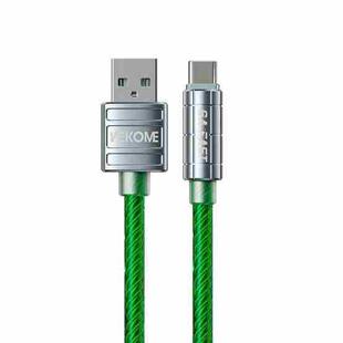WK WDC-203a 6A USB to USB-C/Type-C Data Cable, Length: 1m(Green)