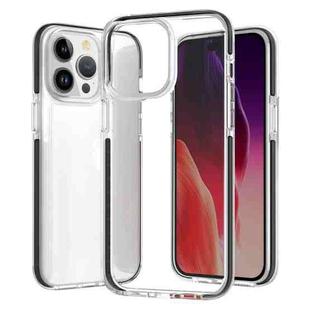 For iPhone 15 Pro Two-color Shockproof High Transparency TPU Phone Case(Black)