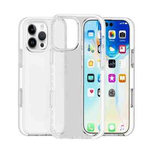 For iPhone 16 Pro Max Two-color Shockproof High Transparency TPU Phone Case(White)