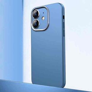 For iPhone 11 Frosted Metal Material Phone Case with Lens Protection(Blue)