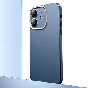 For iPhone 11 Frosted Metal Material Phone Case with Lens Protection(Dark Blue)