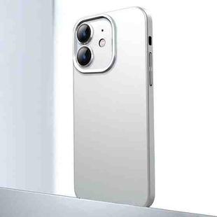 For iPhone 11 Frosted Metal Material Phone Case with Lens Protection(White)