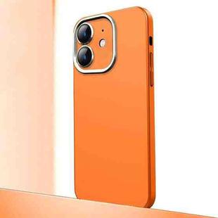 For iPhone 11 Frosted Metal Material Phone Case with Lens Protection(Orange)