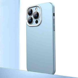 For iPhone 12 Pro Frosted Metal Material Phone Case with Lens Protection(Light Blue)