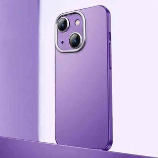 For iPhone 13 Frosted Metal Material Phone Case with Lens Protection(Purple)