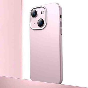 For iPhone 14 Frosted Metal Material Phone Case with Lens Protection(Pink)