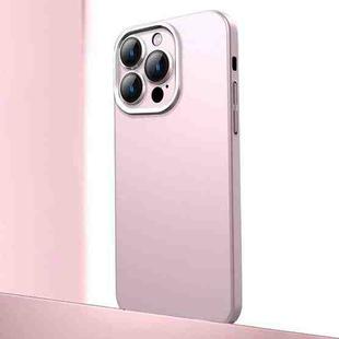 For iPhone 14 Pro Max Frosted Metal Material Phone Case with Lens Protection(Pink)
