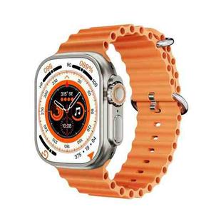 WS-E9 Ultra 2.2 inch IP67 Waterproof Metal Buckle Ocean Silicone Band Smart Watch, Support Heart Rate / NFC(Orange)