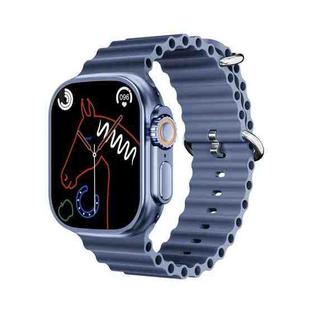 WS-E9 Ultra 2.2 inch IP67 Waterproof Metal Buckle Ocean Silicone Band Smart Watch, Support Heart Rate / NFC(Blue)