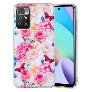 For Xiaomi Redmi 10 IMD Shell Pattern TPU Phone Case(Butterfly Flower)