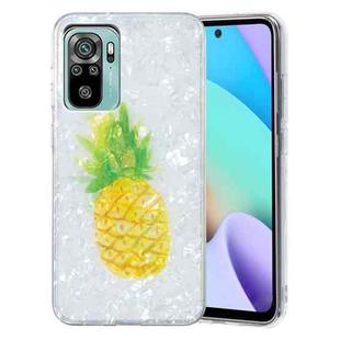 For Xiaomi Redmi Note 10 IMD Shell Pattern TPU Phone Case(Pineapple)