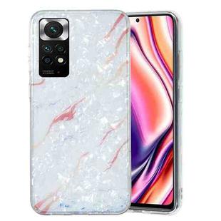 For Xiaomi Redmi Note 11 4G/Note 11 Global IMD Shell Pattern TPU Phone Case(White Marble)