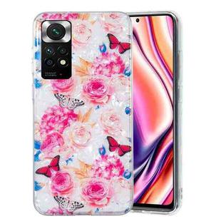 For Xiaomi Redmi Note 11 4G/Note 11 Global IMD Shell Pattern TPU Phone Case(Butterfly Flower)