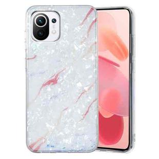 For Xiaomi Mi 11 Lite IMD Shell Pattern TPU Phone Case(White Marble)