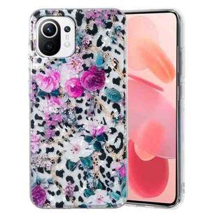 For Xiaomi Mi 11 Lite IMD Shell Pattern TPU Phone Case(Leopard Flower)