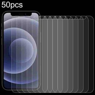 For iPhone 12 mini 50pcs 0.26mm 9H 2.5D High Aluminum Tempered Glass Film
