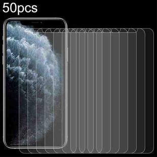 For iPhone 11 Pro Max / XS Max 50pcs 0.26mm 9H 2.5D High Aluminum Tempered Glass Film