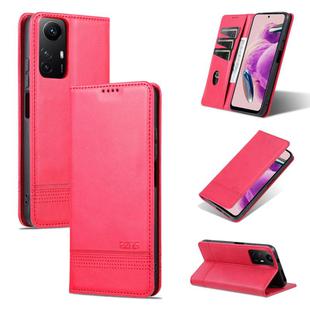 For Xiaomi Redmi Note 12S AZNS Magnetic Calf Texture Flip Leather Phone Case(Red)