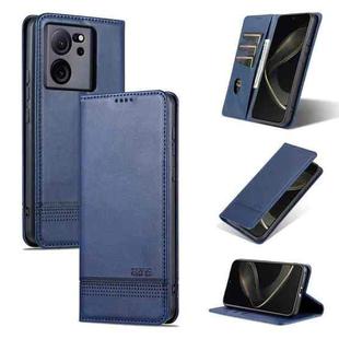 For Xiaomi Redmi K60 Ultra/Mi 13T/13T Pro AZNS Magnetic Calf Texture Flip Leather Phone Case(Dark Blue)