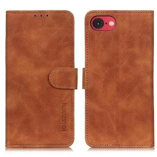 For iPhone SE 2024 KHAZNEH Retro Texture Leather Phone Case(Brown)