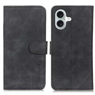 For iPhone 17 KHAZNEH Retro Texture Leather Phone Case(Black)