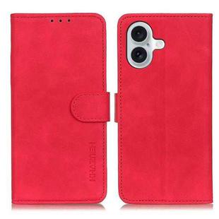 For iPhone 17 KHAZNEH Retro Texture Leather Phone Case(Red)