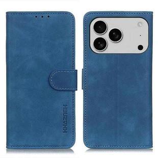 For iPhone 17 Pro Max KHAZNEH Retro Texture Leather Phone Case(Blue)