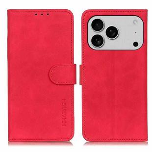 For iPhone 17 Pro Max KHAZNEH Retro Texture Leather Phone Case(Red)