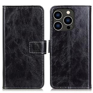 For iPhone 16 Pro Retro Crazy Horse Texture Horizontal Flip Leather Phone Case(Black)