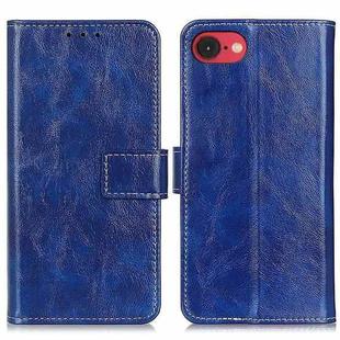 For iPhone SE 2024 Retro Crazy Horse Texture Horizontal Flip Leather Phone Case(Blue)