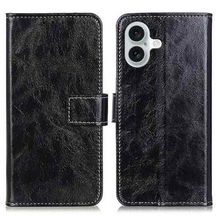 For iPhone 17 Retro Crazy Horse Texture Horizontal Flip Leather Phone Case(Black)