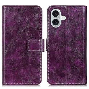 For iPhone 17 Retro Crazy Horse Texture Horizontal Flip Leather Phone Case(Purple)