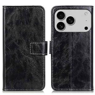 For iPhone 17 Pro Retro Crazy Horse Texture Horizontal Flip Leather Phone Case(Black)