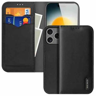 For iPhone 17 Pro DUX DUCIS Hivo Series Cowhide + PU + TPU Flip Phone Case(Black)