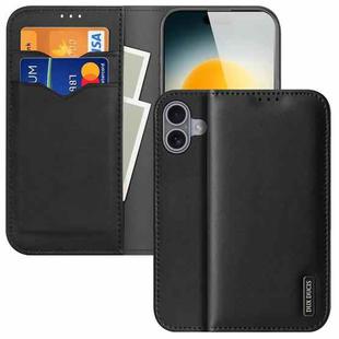 For iPhone 17 DUX DUCIS Hivo Series Cowhide + PU + TPU Flip Phone Case(Black)