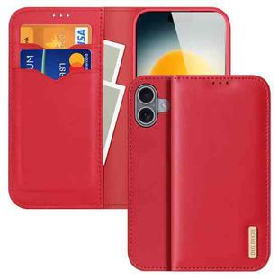 For iPhone 17 DUX DUCIS Hivo Series Cowhide + PU + TPU Flip Phone Case(Red)