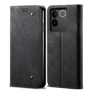 For vivo S17e Denim Texture Flip Leather Phone Case(Black)