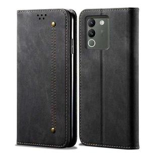 For vivo Y200 Denim Texture Flip Leather Phone Case(Black)