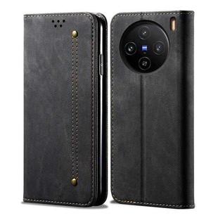 For vivo X100 Denim Texture Flip Leather Phone Case(Black)