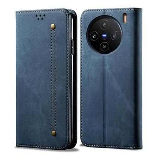 For vivo X100 Denim Texture Flip Leather Phone Case(Blue)