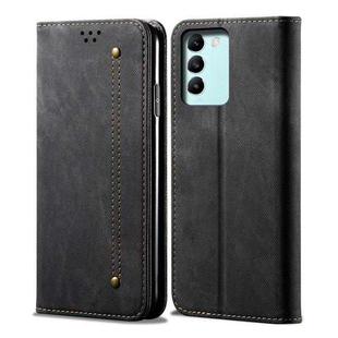 For vivo T3 / Y200E / Y100 IDN Denim Texture Flip Leather Phone Case(Black)