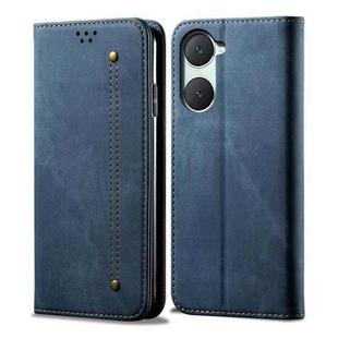 For vivo Y03 4G Denim Texture Flip Leather Phone Case(Blue)