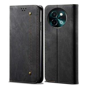 For vivo Y38 5G Global Denim Texture Flip Leather Phone Case(Black)