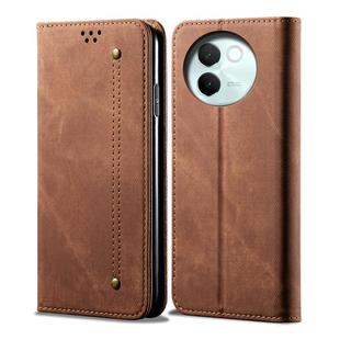 For vivo V30E 5G Global Denim Texture Flip Leather Phone Case(Brown)