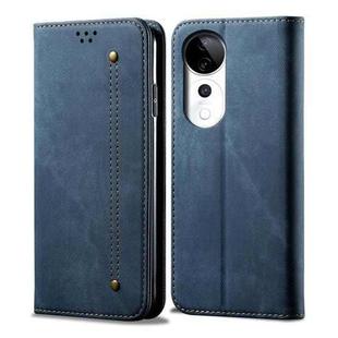 For vivo S19 Pro Denim Texture Flip Leather Phone Case(Blue)
