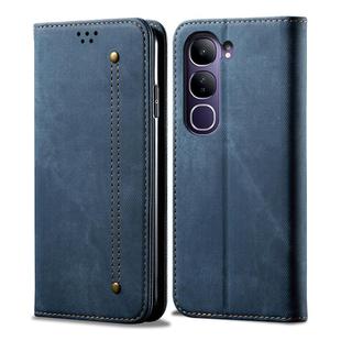 For vivo V40 Lite 4G IDN / 5G IDN Denim Texture Flip Leather Phone Case(Blue)