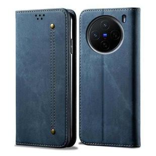 For vivo X200 Denim Texture Flip Leather Phone Case(Blue)