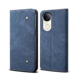 For vivo S20 5G Denim Texture Flip Leather Phone Case(Blue)
