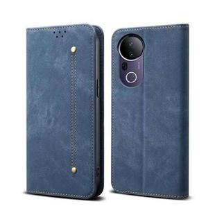 For vivo S20 Pro 5G Denim Texture Flip Leather Phone Case(Blue)